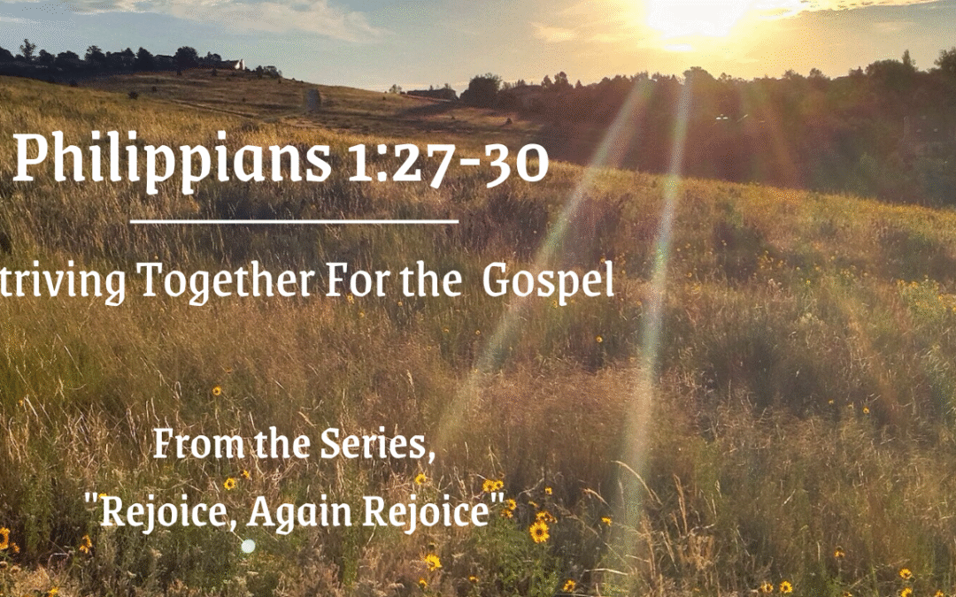 Striving Together For The Gospel Philippians 1:27-30  May 11, 2025