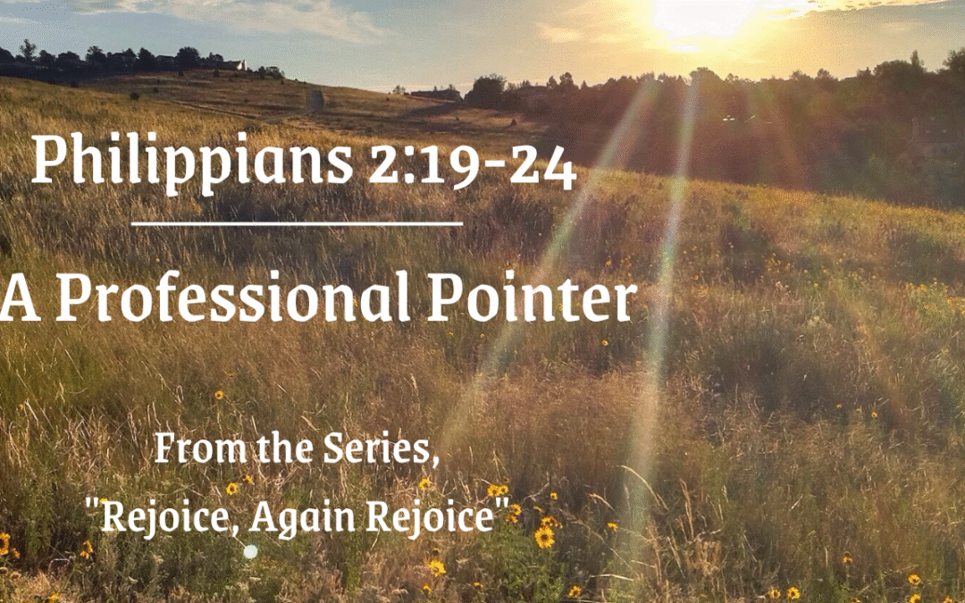 A Professional Pointer Philippians 2:19-24 June 1, 2025